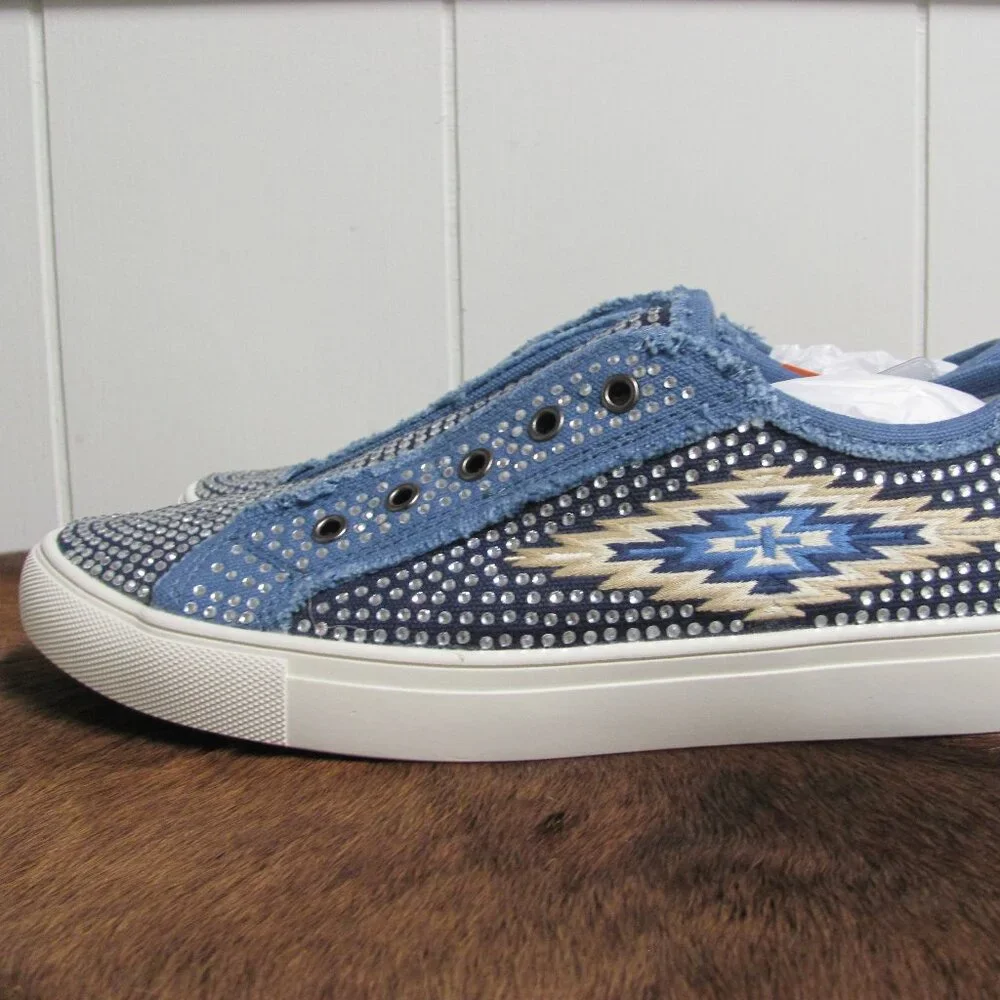 Montana West Women's Rhinestone Sneakers NIB - Picture 3 of 13